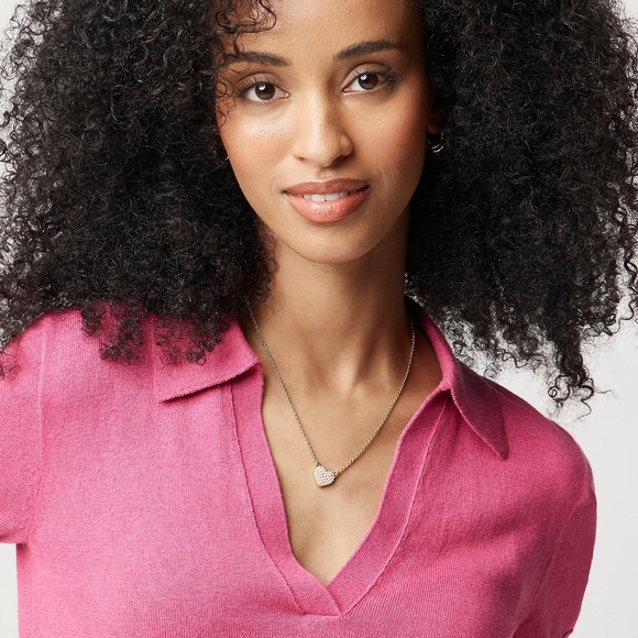 J CREW Short-Sleeve Cotton-Blend Sweater-Polo in Amaranth Pink Size M - Picture 5 of 11